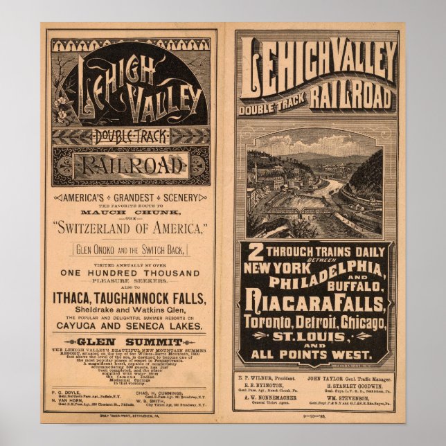Affiche Chemin de fer Lehigh Valley (Devant)
