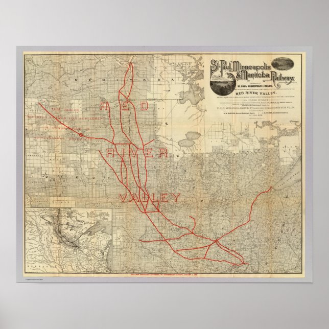 Affiche Chemin de fer Saint-Paul, Minneapolis et Manitoba (Devant)