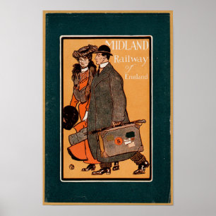 Affiche Chemin de fer Vintage d'Angleterre