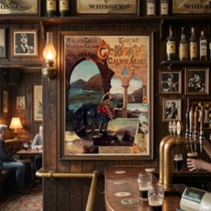Affiche Chemin de fer vintage d'Irlande Repro Tourisme Voy