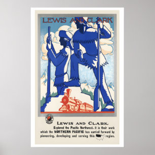 Affiche Chemin de fer vintage Lewis et Clark Northwestern