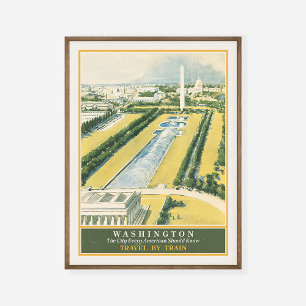 Affiche Chemin de fer Washington DC Vers le Capitol Travel