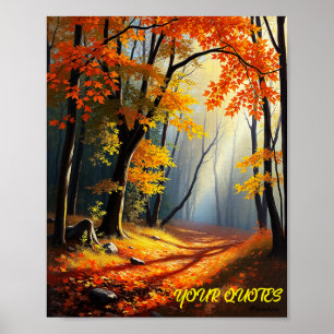Affiche Chemin de la forêt d'automne