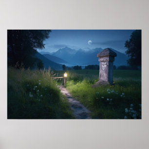 Affiche Chemin de vent vers la ligne de propriété près du 