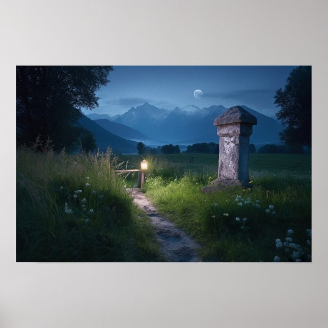 Affiche Chemin de vent vers la ligne de propriété près du  (Devant)