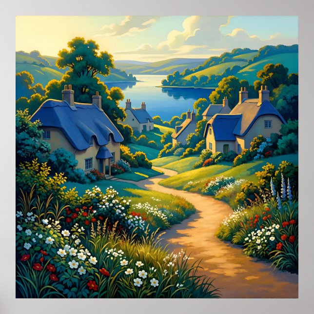 Affiche Chemin Doré vers l'Eau Bleue (Devant)