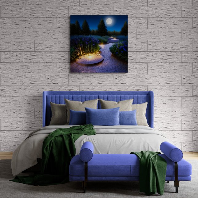 Affiche Chemin Du Jardin Sous La Pleine lune (Créateur téléchargé)