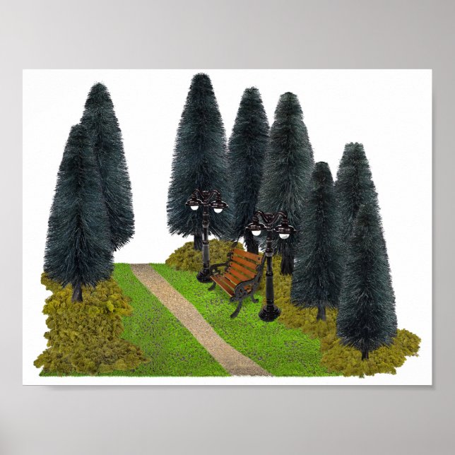 Affiche Chemin forestier à travers le parc (Devant)