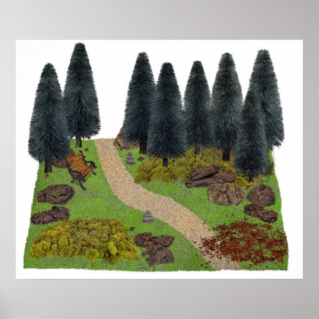 Affiche Chemin forestier à travers le parc (Devant)