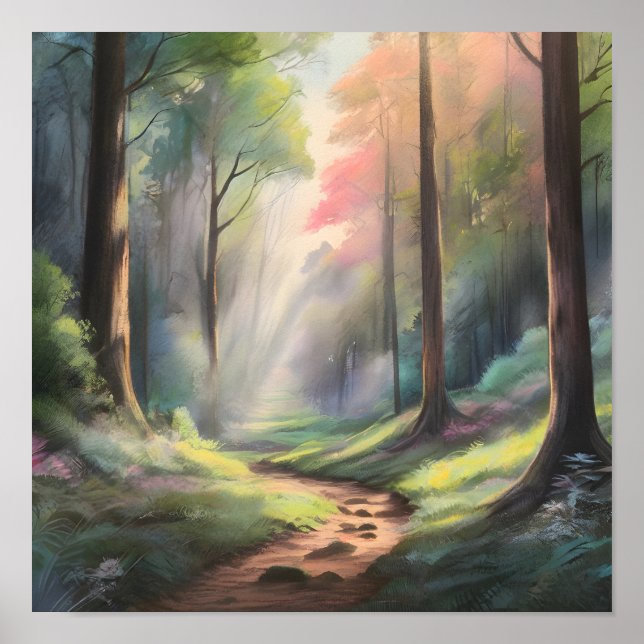 Affiche Chemin forestier enchâssé (Devant)