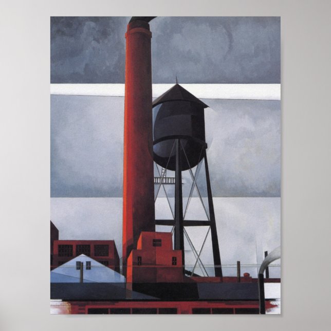 Affiche Cheminée et château d'eau (de Charles Demuth) (Devant)
