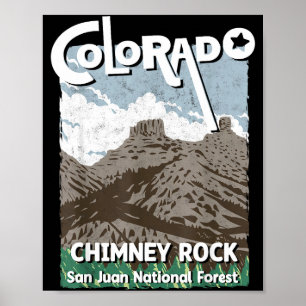 Affiche Cheminée rocher colorado san juan montagnes rocheu