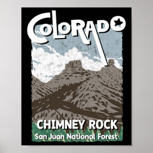 Affiche Cheminée Rock Colorado San Juan Montagnes Rocheuse