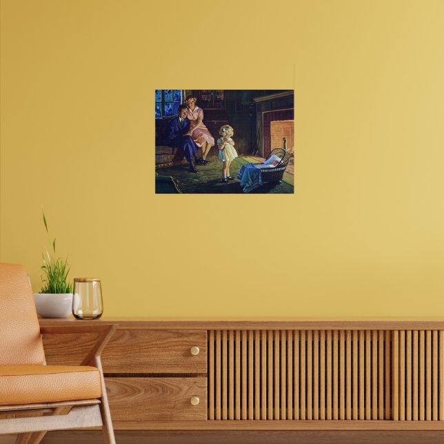 Affiche cheminée vintage rétro (Salon 2)