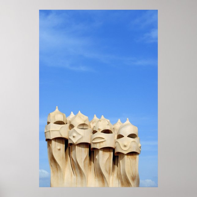 Affiche Cheminées sur le toit de Casa Mila (La Pedrera) (Devant)