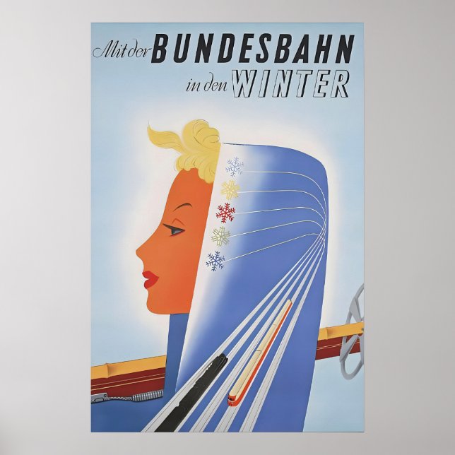 Affiche Chemins de fer allemands -Bundesbahn Aussi (Devant)