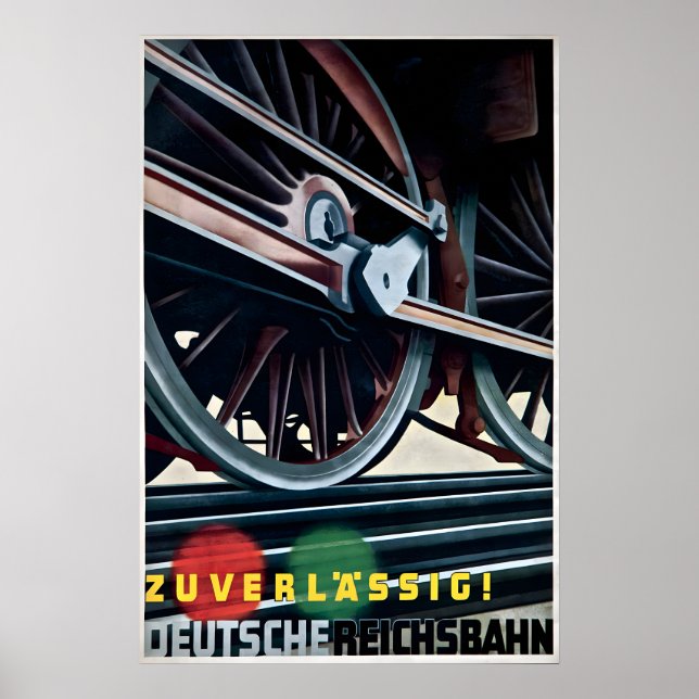 Affiche - Chemins de fer allemands fiables - 1936  (Devant)