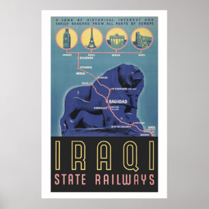 Affiche Chemins de fer irakiens d'état