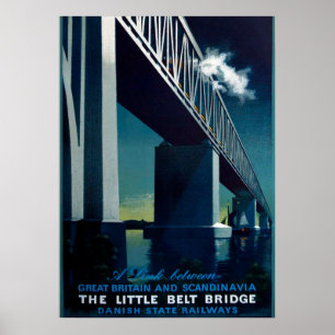 Affiche Chemins de fer nationaux danois Aage Rasmussen vin