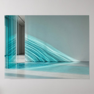 Affiche Chemins de Lumière en Verre Turquoise sur Mur Arch