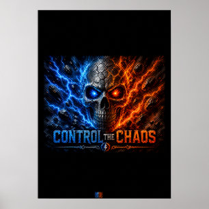 Affiche Chemise 3D Crâne Feu vs Glace –
