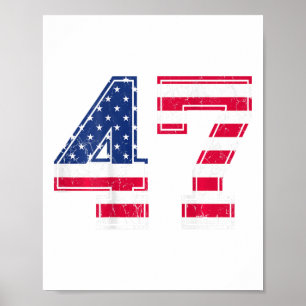 Affiche Chemise 47e anniversaire Drapeau Usa Maillot d'équ