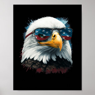 Affiche Chemise Aigle Américain Drapeau Usa 4 Juillet Eag