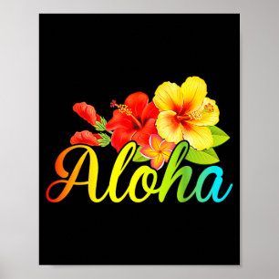 Affiche Chemise Aloha fleur hawaïenne vacances hawaï femme