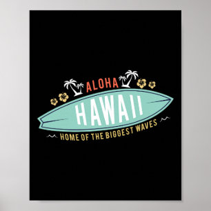 Affiche Chemise Aloha Hawaï Garçons Cadeau Surf Surfing Pl