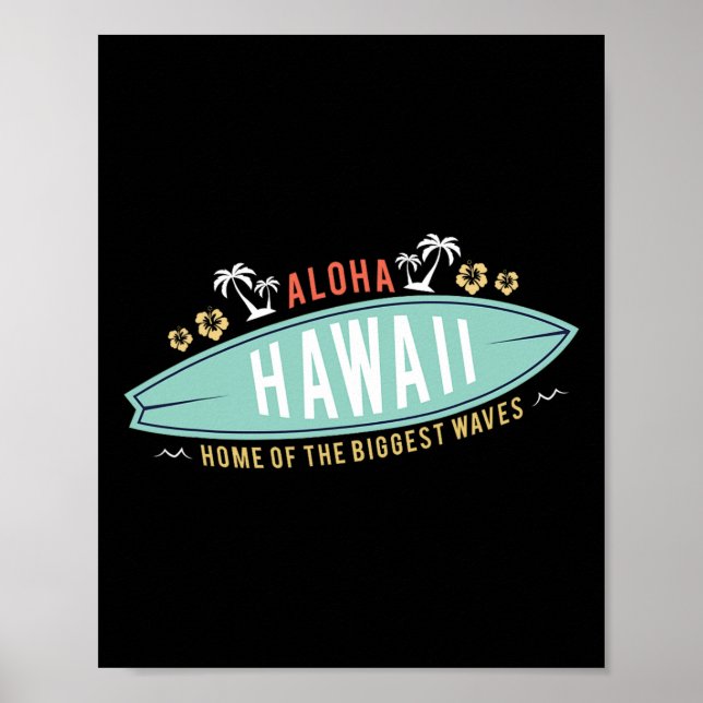 Affiche Chemise Aloha Hawaï Garçons de Surf Cadeau Planche (Devant)