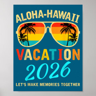 Affiche Chemise Aloha Hawaii Voyage en famille en cours de
