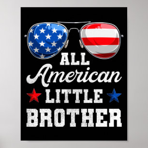 Affiche chemise américaine petite famille appariée 4 juill