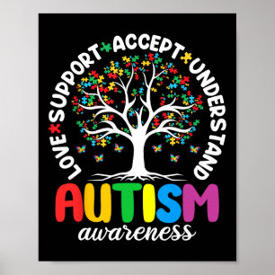 Affiche Chemise Autisme Amour Accepter Soutenir Autiste Au