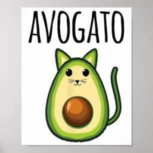 Affiche Chemise Avogato Pour Femmes Drôle Avocado Cat Vege