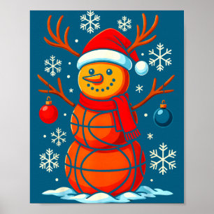 Affiche Chemise Basketball Bonhommes de neige Joueur Sport