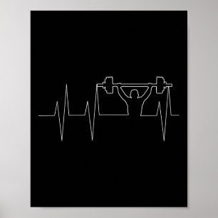 Affiche Chemise Battement de coeur Haltères - Bodybuildi