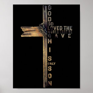 Affiche Chemise Biblique Croix Chrétienne Jean 3_16 Citati