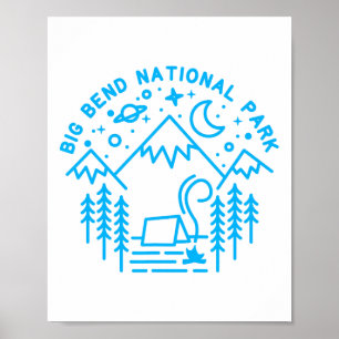 Affiche Chemise Big Bend National Park Randonnée Line Art
