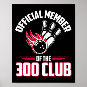 Affiche Chemise Bowling 300 Bowling 300 Club Membre Drôle