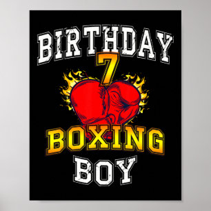 Affiche Chemise Boy 7e Anniversaire - Boxe Enfant 7 Ans