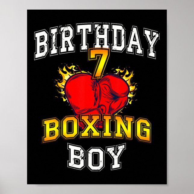 Affiche Chemise Boy 7e Anniversaire - Boxe Enfant 7 Ans (Devant)