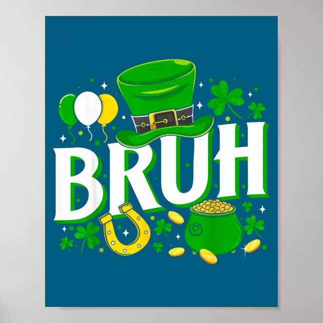 Affiche Chemise Bruh Saint-Patrick irlandais (Devant)
