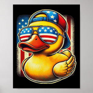 Affiche Chemise Canard en Caoutchouc Drapeau Usa Cadeau Dr