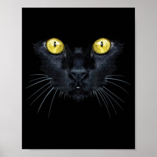 Affiche Chemise Chat Noir Halloween Yeux Jaunes Effrayants
