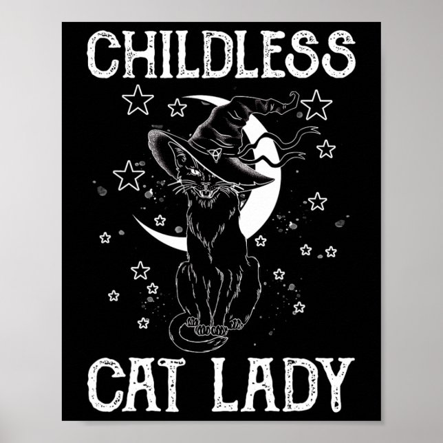 Affiche Chemise Chat Sans Enfant Lady Halloween Chat Pour  (Devant)