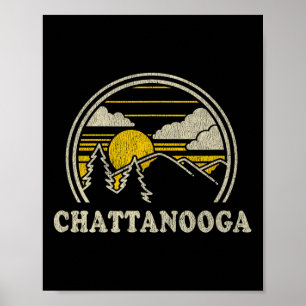 Affiche Chemise Chattanooga Tennessee Tn Vintage Randonnée