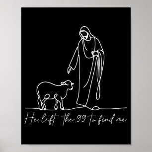 Affiche Chemise Chrétienne Il A Quitté Les 99 Pour Me Trou