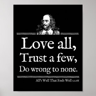 Affiche Chemise citation Shakespeare Amour Tout Théâtre Li