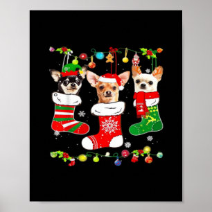 Affiche Chemise classique pour chien de Noël de Chihuahua