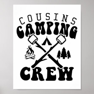 Affiche Chemise Cousin Camping Crew 2025 Vacances en Famil